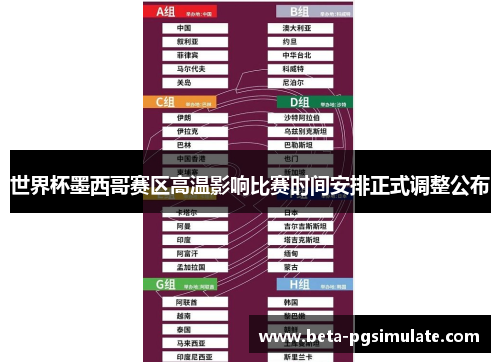 世界杯墨西哥赛区高温影响比赛时间安排正式调整公布