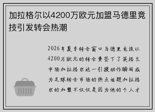 加拉格尔以4200万欧元加盟马德里竞技引发转会热潮